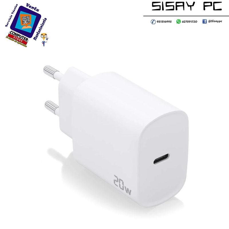 Cargador de Pared Aisens A110-0752/ 1xUSB Tipo-C/ 20W