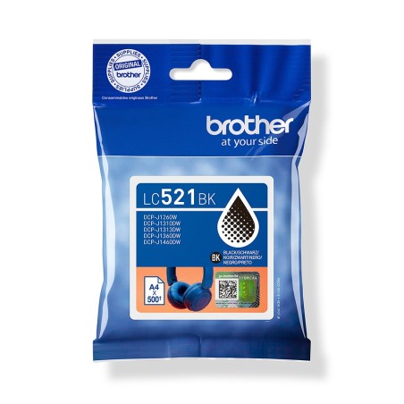 Cartucho de tinta negra LC521BK 500 paginas