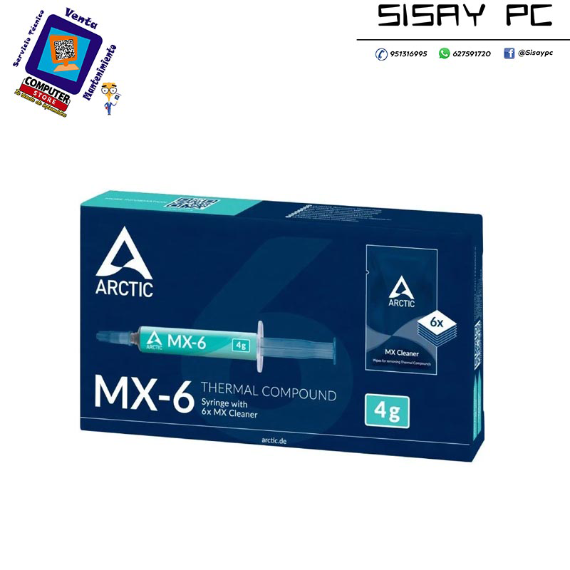 Pasta Térmica Arctic MX-6/ 4g/ Incluye 6 Toallitas