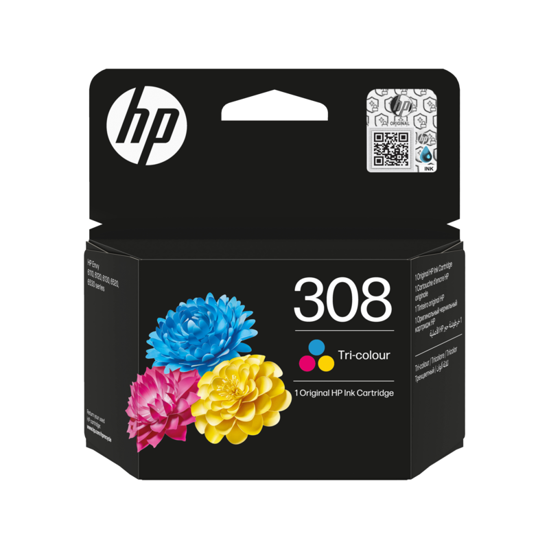 HP Cartucho 308 Color Cian, Magenta y Amarillo