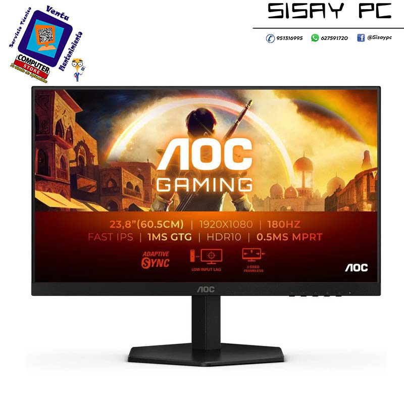 Monitor AOC 24G42E 23.8 LED Fast IPS FullHD 180Hz Adaptive Sync"