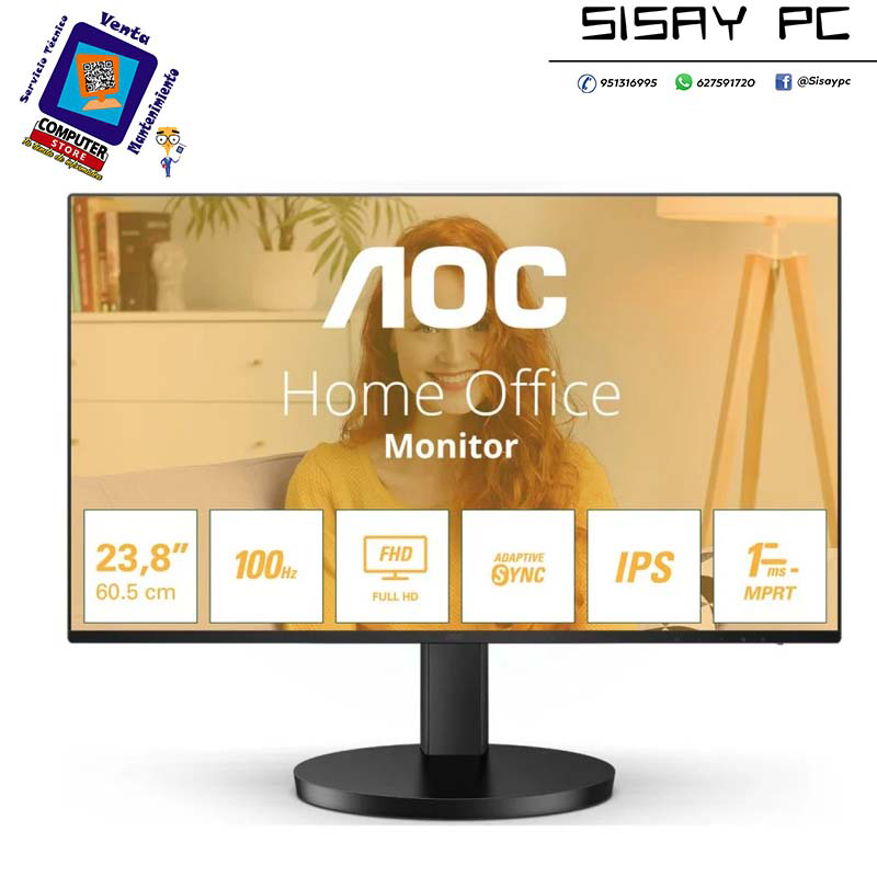 Monitor AOC 24B3HA2 23.8 LED IPS FullHD 100Hz"