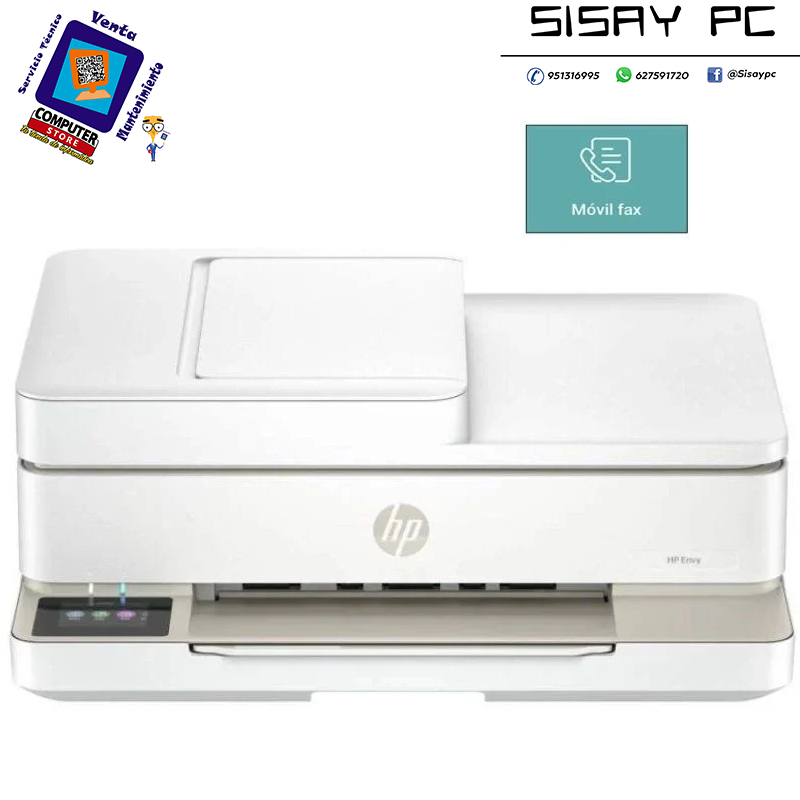 Multifunción HP Envy 6520e WiFi/ Fax Móvil/ Dúplex/ ADF/ Blanca Portobello