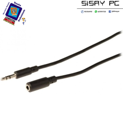 Cable Estéreo  Jack 3.5 Macho - Jack 3.5 Hembra/ 1m/ Negro