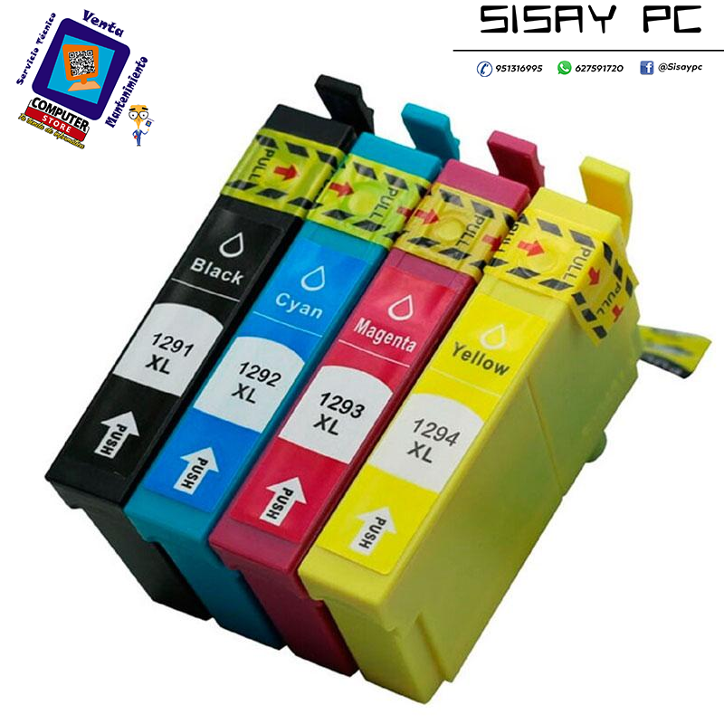 Tinta compatible para EPSON T1291 Negro 385 pag.