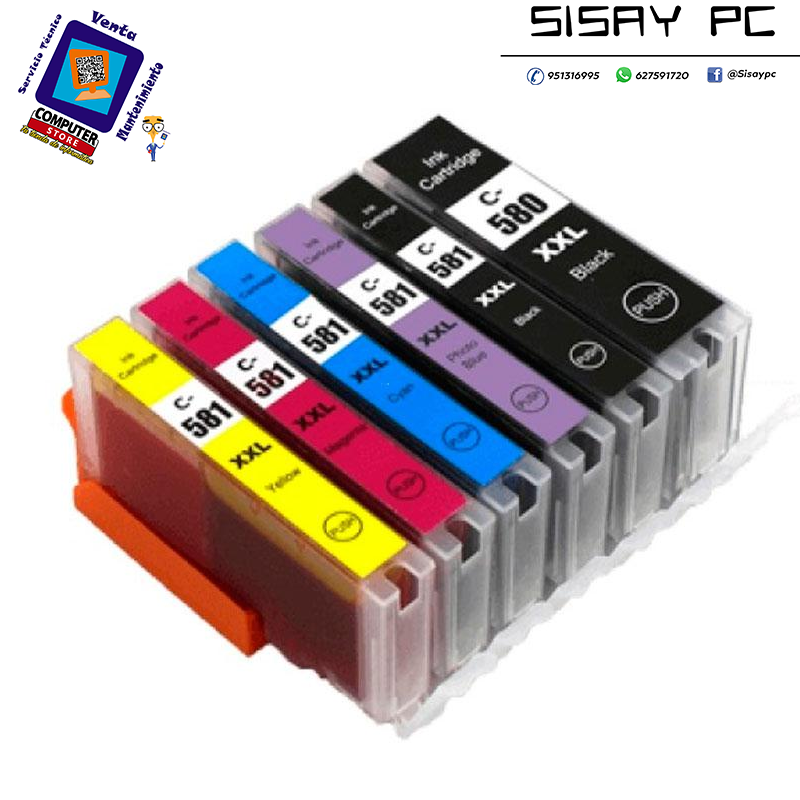 Tinta compatible para CANON CLI581XXL Negro 6.360 pag.