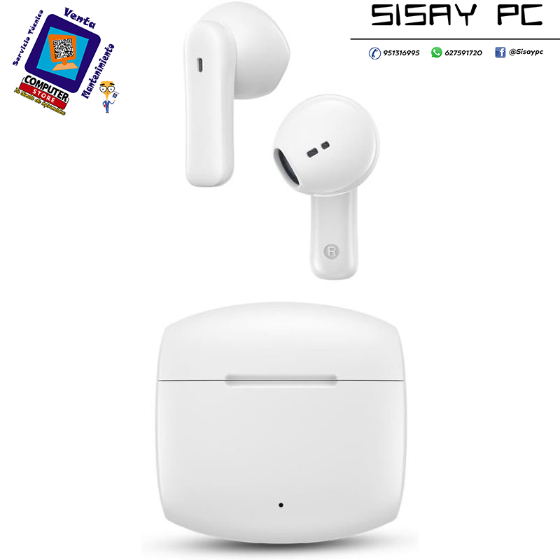 Auriculares Bluetooth SPC Ether 3 Buds con estuche de carga/ Autonomía 8h/ Blancos