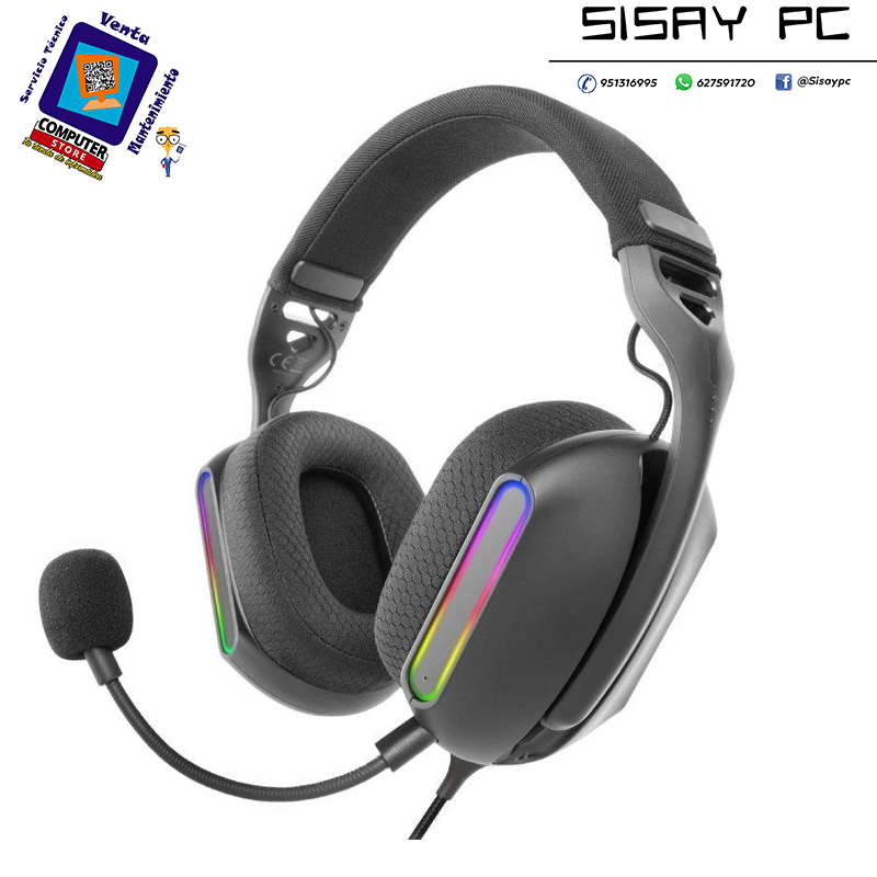 Auriculares Gaming con Micrófono Mars Gaming MH-PRO/ Jack 3.5/ USB/ Negros