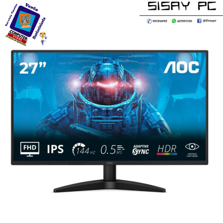 Monitor Gaming AOC 27B36X 27"/ Full HD/ 0.5ms/ 144Hz/ IPS/ Negro