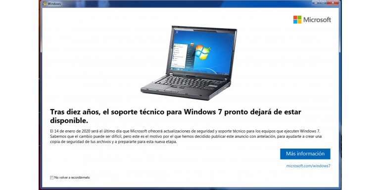 Windows 7 anuncia su fin.
