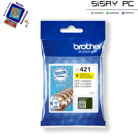 CARTUCHO BROTHER LC421 AMARILLO 200PAG
