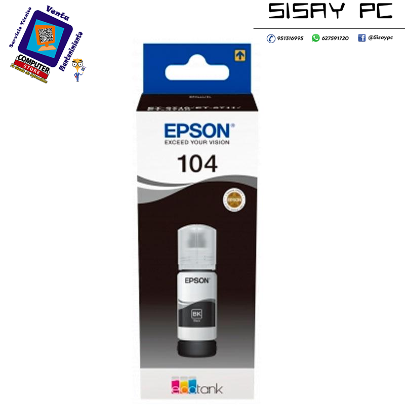 Botella Tinta Original Epson 104 Negro / Ecotank Et-2710