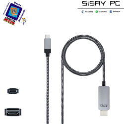 Cable Conversor USB Tipo-C Macho - HDMI Macho/ 1.8m/ Negro