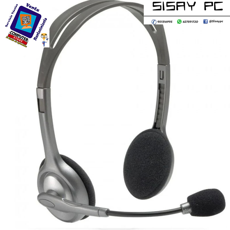 Auriculares Logitech H110/ con Micrófono/ Jack 3.5/ Plateados
