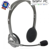 Auriculares Logitech H110/ con Micrófono/ Jack 3.5/ Plateados