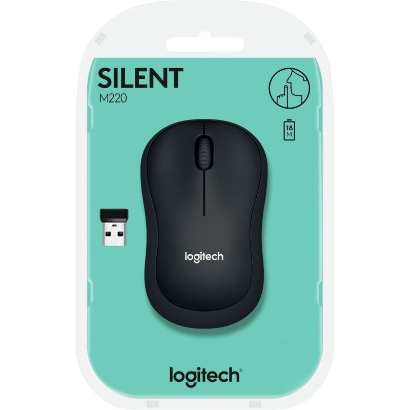 Ratón Inalámbrico Logitech Silent M220/ Hasta 1000 DPI/ Gris Marengo
