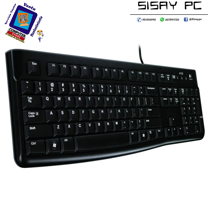 TECLADO LOGITECH K120 NEGRO USB RETAIL INGLES