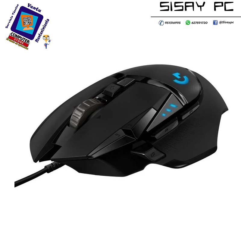 Ratón Gaming Logitech G502 Hero/ Hasta 25600 DPI/ Negro