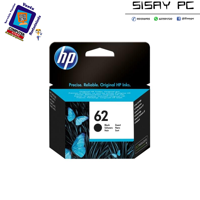 CARTUCHO HP 62 C2P04AE NEGRO