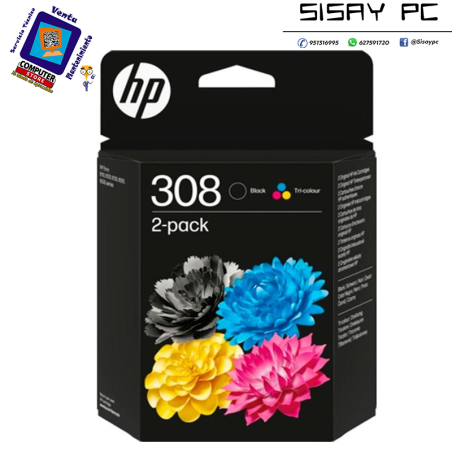 Tinta Original Hp 308 Pack  Negro + Color 6L6S6UE