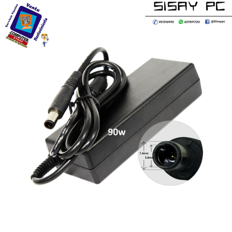 Cargador compatible para portátil HP 90W 18.5V 4.9A 7.4x 5.0mm