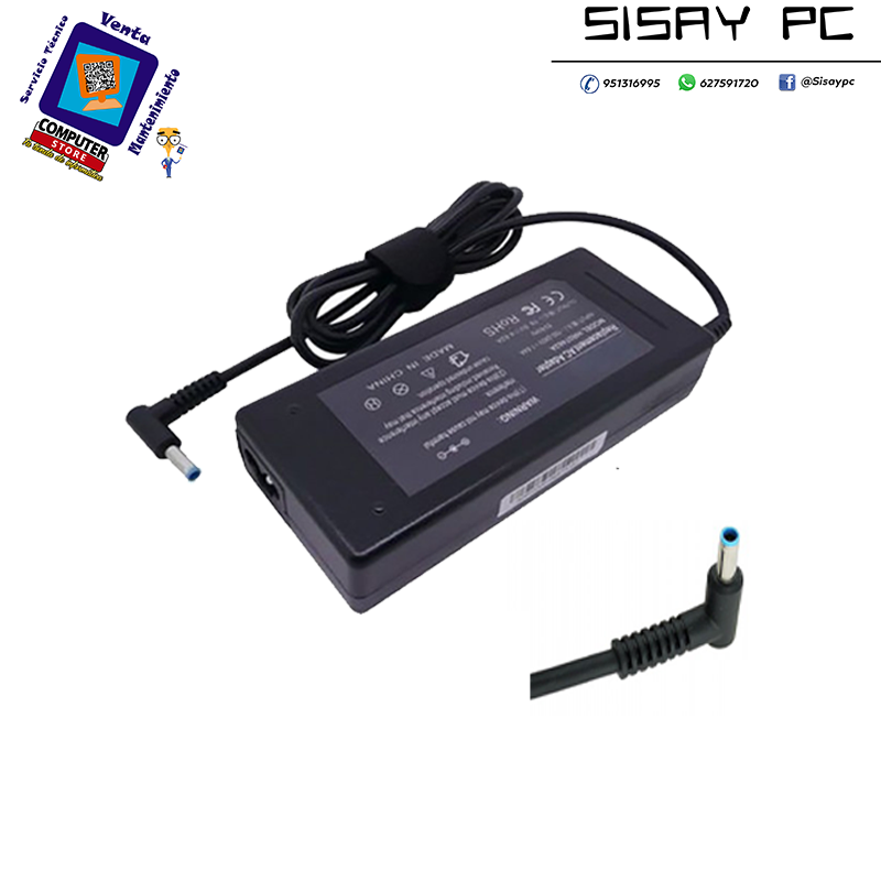 Cargador compatible para portátil HP 65W 19.5V 3.33A 4.5x3.0 mm