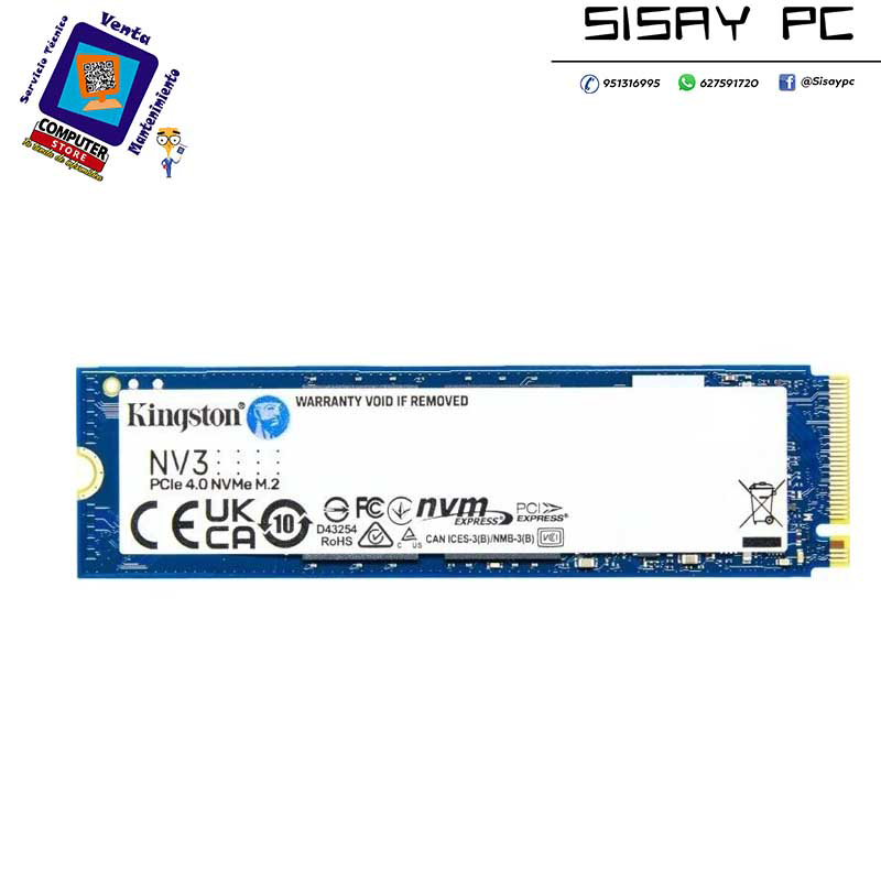 Disco SSD Kingston NV3 500GB/ M.2 2280 PCIe Gen4