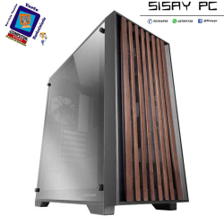Caja Gaming Semitorre Mars Gaming MC-WOOD/ Cristal Cromado