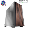 Caja Gaming Semitorre Mars Gaming MC-WOOD/ Cristal Cromado