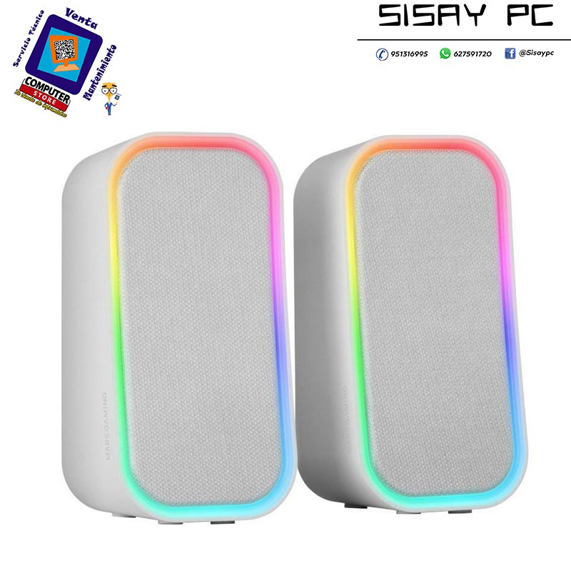 Altavoces con Bluetooth Mars Gaming MS-OM/ 20W/ 2.0/ Blanco