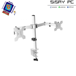 SOPORTE DE MONITOR BLANCO 2 BRAZOS MARS GAMING 32"