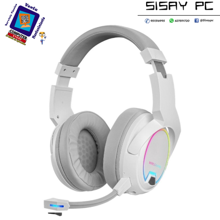 Auriculares Gaming Inalámbricos con Micrófono Mars Gaming MHW100/ Jack 3.5/ Blancos