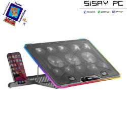 Soporte Refrigerante Mars Gaming MNBC13 para Portátiles hasta 17"/ Iluminación LED