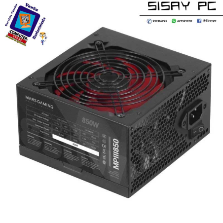 Fuente de Alimentación Mars Gaming MPIII850/ 850W/ Ventilador 12cm
