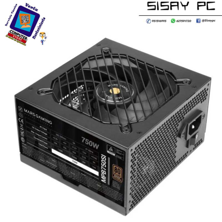 Fuente de Alimentación Mars Gaming MPB750SI/ 750W/ Ventilador 12cm/ 80 Plus Bronze