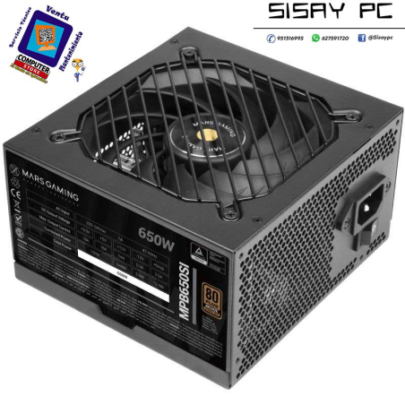 Fuente de Alimentación Mars Gaming MPB650SI/ 650W/ Ventilador 12cm/ 80 Plus Bronze
