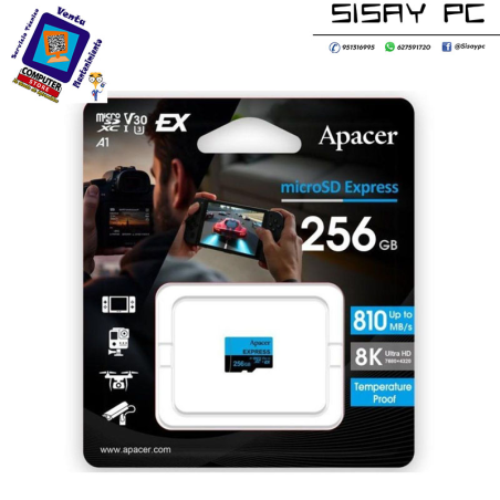Tarjeta de Memoria Micro Sd Apacer 256GB UHS-I/ Clase 10/ 810MBs