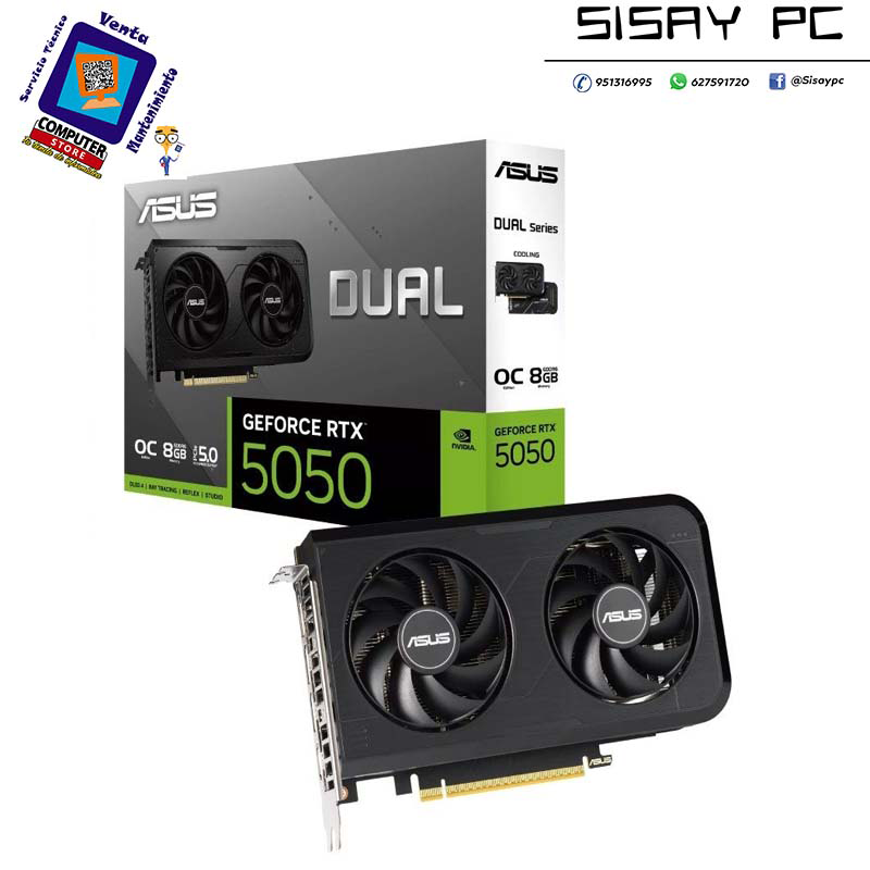Tarjeta Gráfica Asus Dual GeForce RTX 5050 OC/ 8GB GDDR6