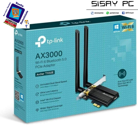 Tarjeta de Red Inalámbrica-PCI Express TP-Link Archer TX50E/ 3000Mbps/ 2.4/5GHz