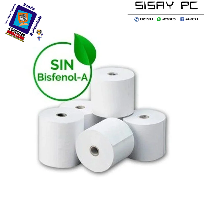 Caja de Rollos de Papel Térmico Genérico 80x80 BPAF/ 80 x 80mm/ 48 unidades