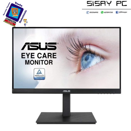 Monitor Profesional Asus VA229QSB 21.5"/ Full HD/ Multimedia/ Regulable en altura/ Negro