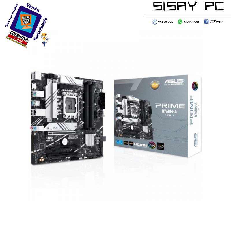 Placa Base Asus Prime B760M-A-CSM Socket 1700/ DDR5/ PCIe 4.0/ Micro ATX