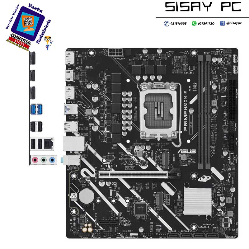 Placa Base Asus Prime H810M-E-CSM/ Socket 1851/ DDR5/ PCIe 4.0/ Micro ATX