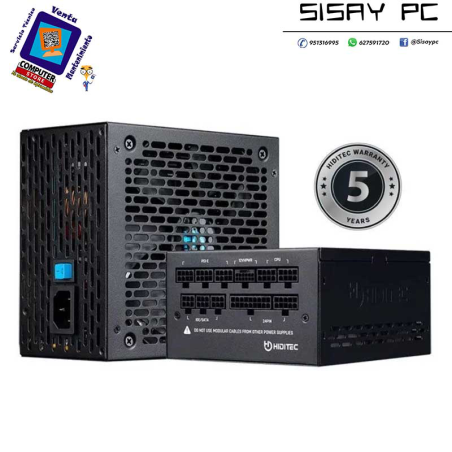 Fuente de Alimentación Hiditec GDX1050 V3/ 1050W/ Ventilador 14cm/ ATX 3.1/ PCIe 5.1/ 80 Plus Gold