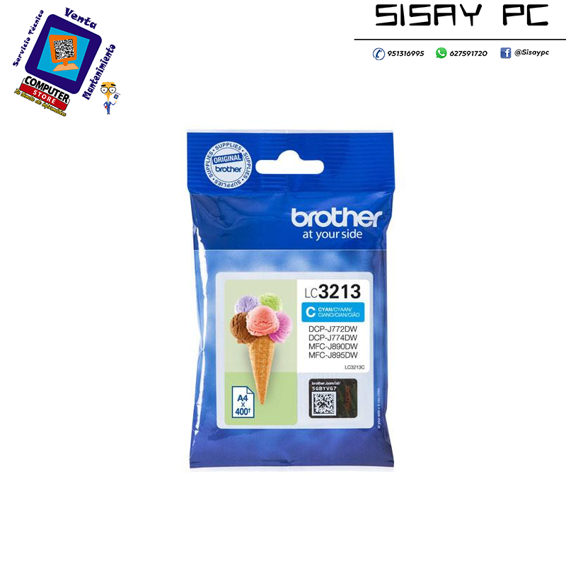 CARTUCHO BROTHER LC3213C 400PG CIAN