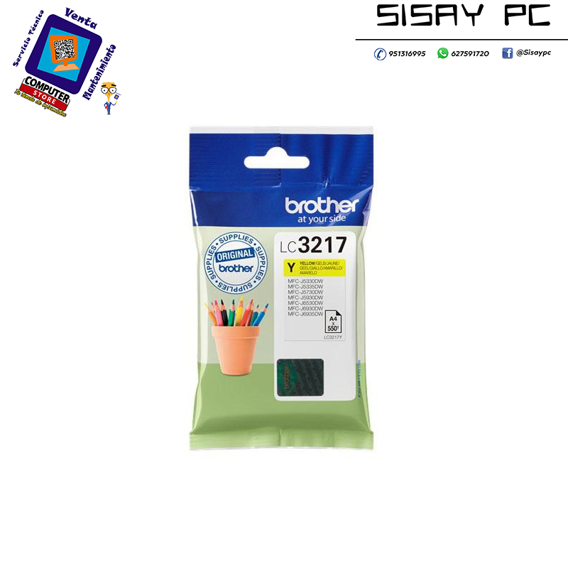 CARTUCHO BROTHER LC3217 AMARILLO MFC-J5730DW