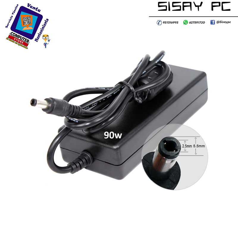 Cargador compatible para portátil ACER / ASUS / TOSHIBA 90W 19V 4.74A 5.5x2.5