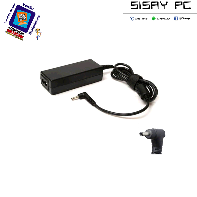 Cargador compatible para portátil ACER / ASUS / MEDION 45W 19V 2.37A 3.0x1.1