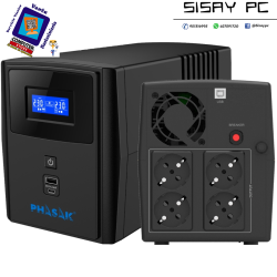 SAI Línea Interactiva Phasak SIRIUS 1260 VA Interactive/ 1260VA-720W/ 4 Salidas/ Formato Torre