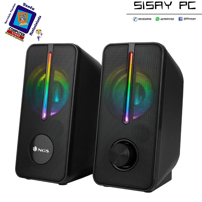 Altavoces NGS GSX-150/ 12W/ 2.0/ Negros
